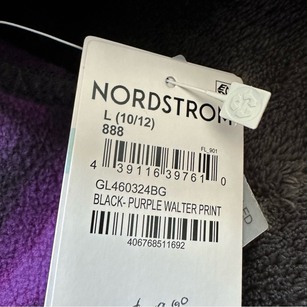 Zella Girl Purple‎ Black Swirl Fleece Hoodie Sweatshirt size Large 10/12 - Picture 2 of 4